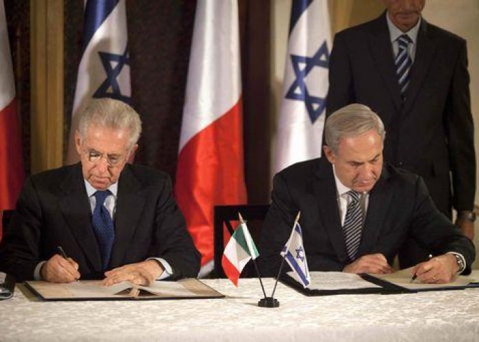 M.O./Monti sente Netanyahu: Italia avrà ruolo attivo per dialogo