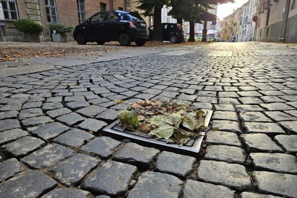 tombino otturato foglie via carducci