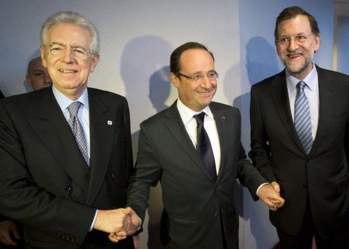 Ue/ Riunione Monti-Hollande-Rajoy prima di vertice a Bruxelles