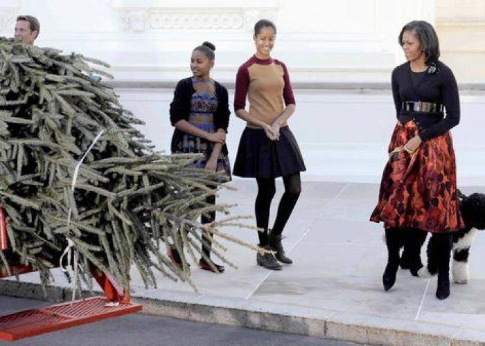 Usa/ Michelle Obama accoglie l'albero di Natale alla Casa Bianca